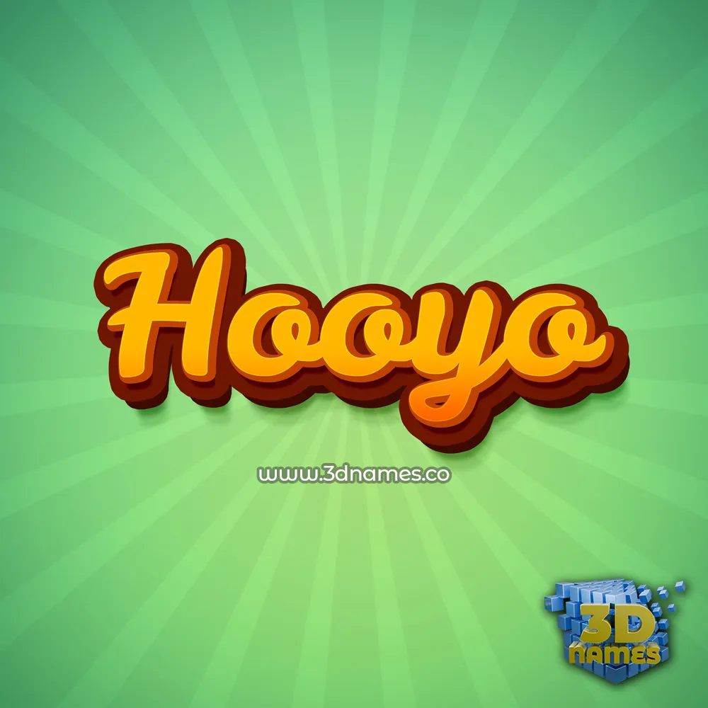 hooyo in Green Rays style - 3D name wallpaper