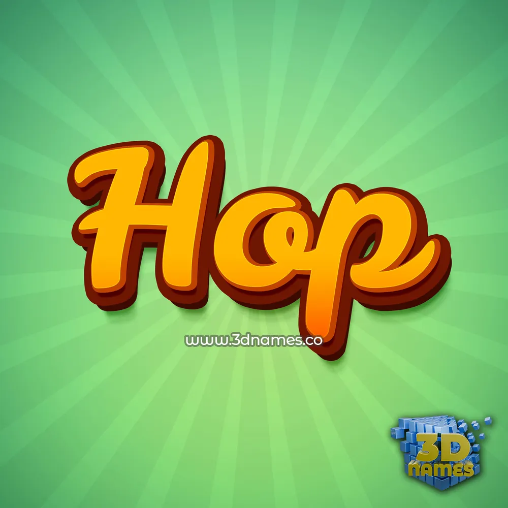 hop in Green Rays style - 3D name wallpaper