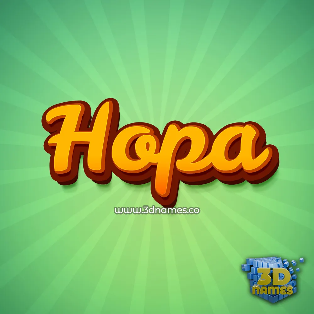 hopa in Green Rays style - 3D name wallpaper