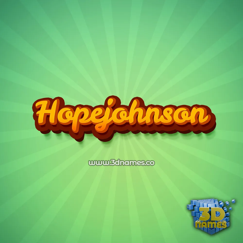 hopejohnson in Green Rays style - 3D name wallpaper
