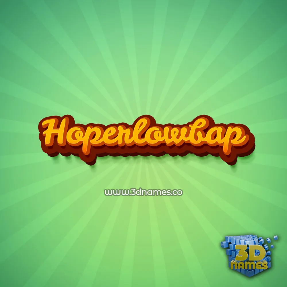 hoperlowbap in Green Rays style - 3D name wallpaper