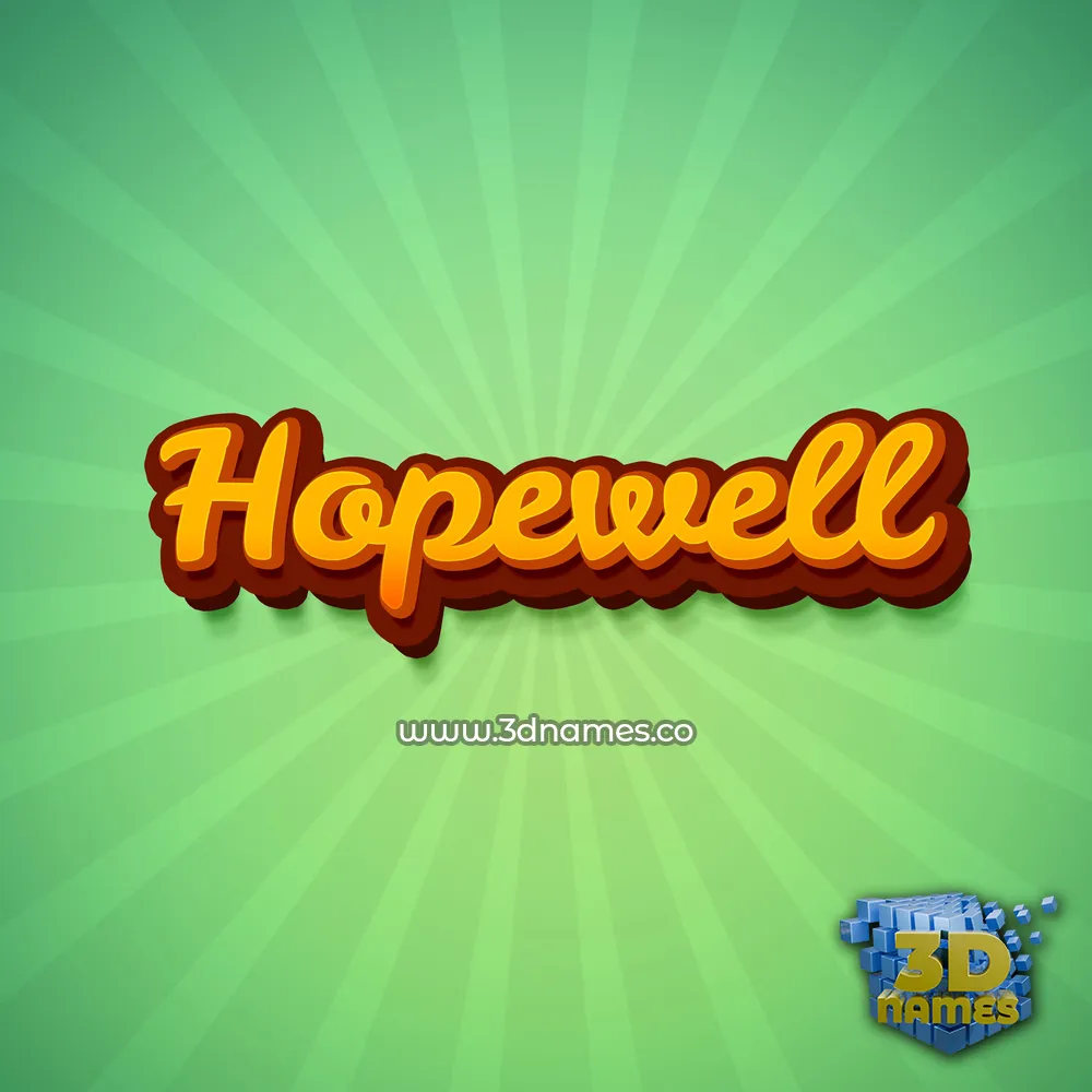 hopewell in Green Rays style - 3D name wallpaper