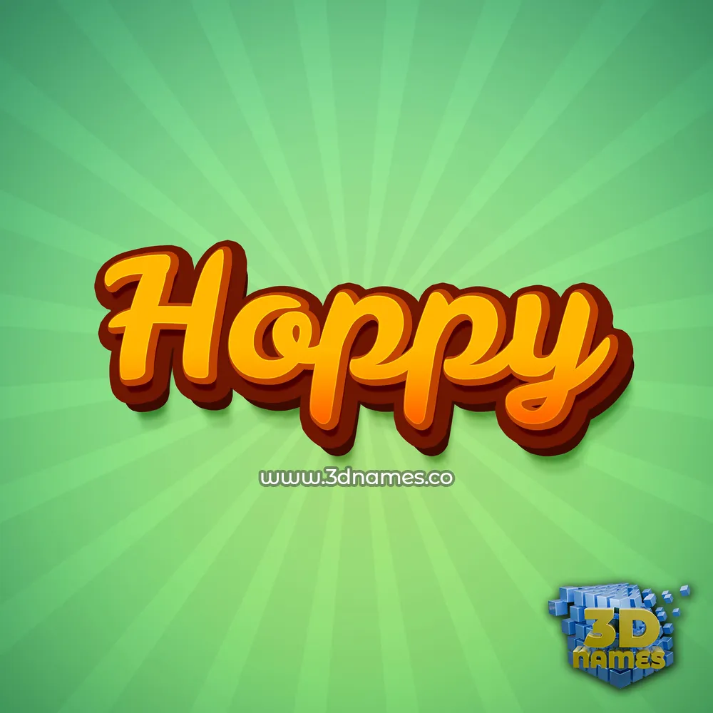 hoppy in Green Rays style - 3D name wallpaper