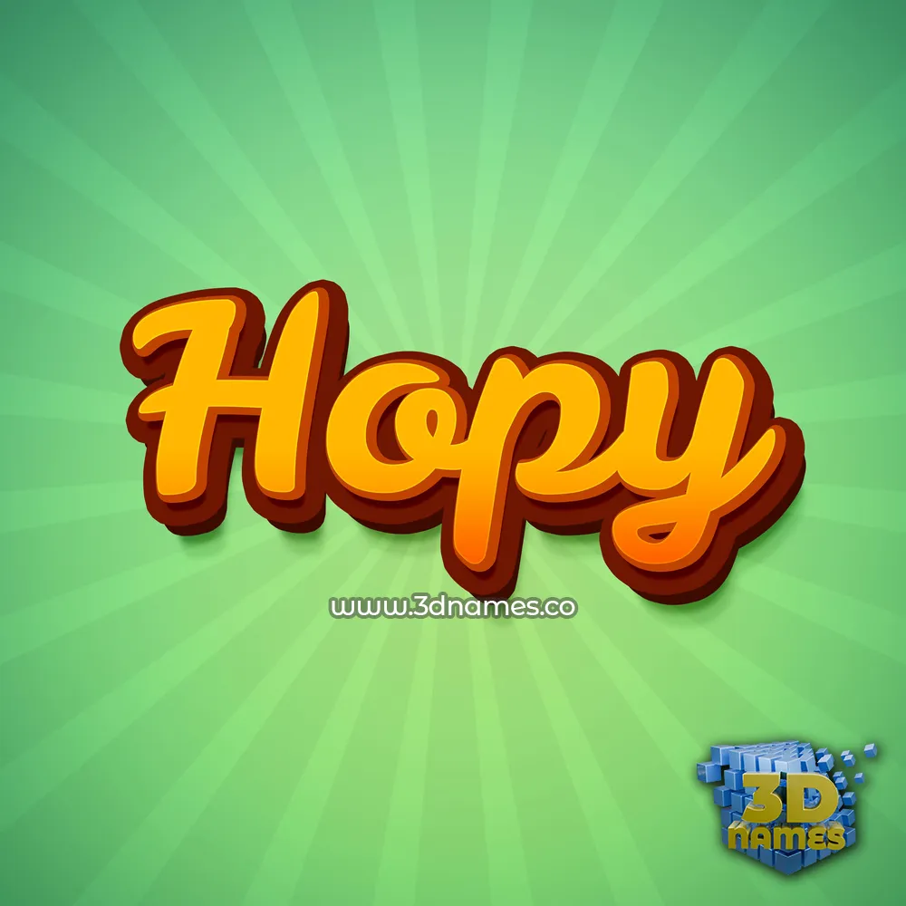 hopy in Green Rays style - 3D name wallpaper