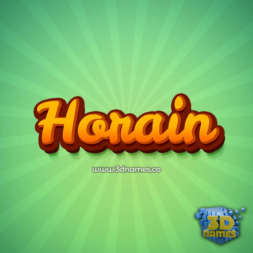 horain in Green Rays style - 3D name wallpaper