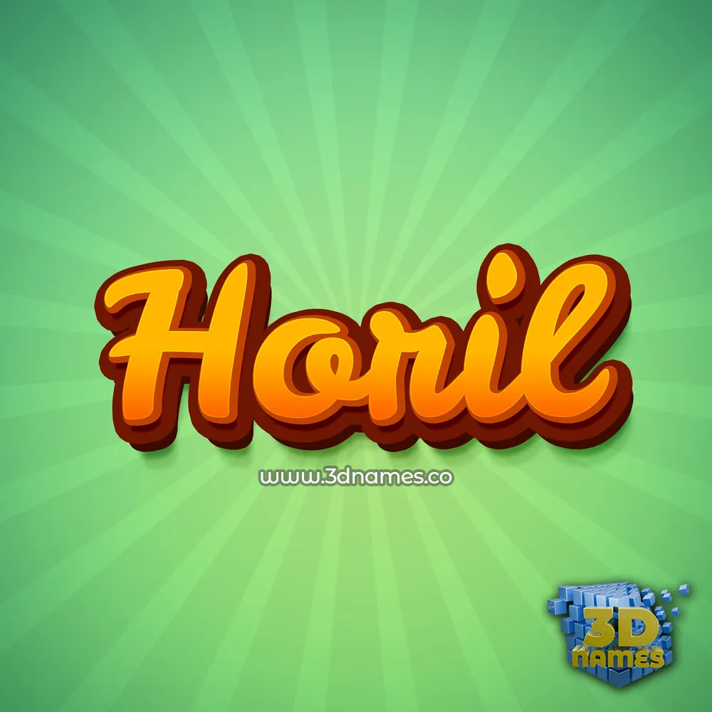 horil in Green Rays style - 3D name wallpaper