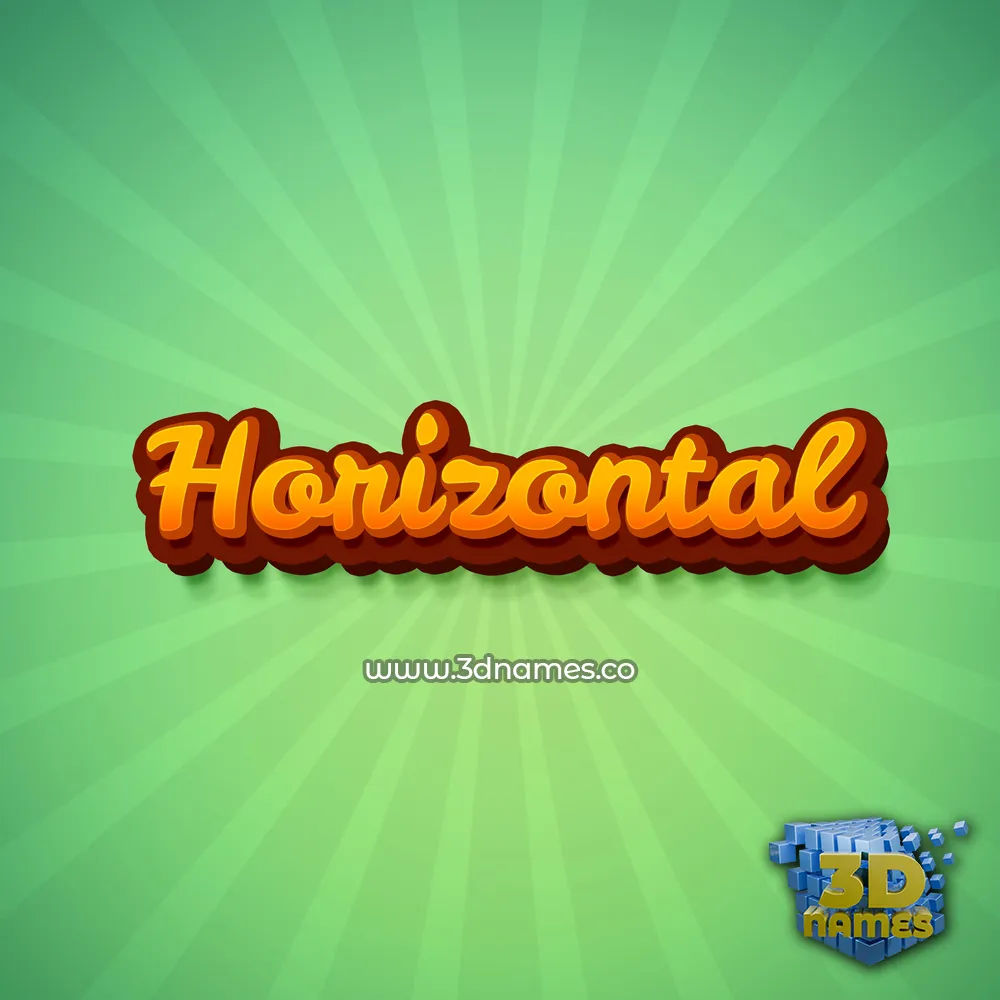 horizontal in Green Rays style - 3D name wallpaper