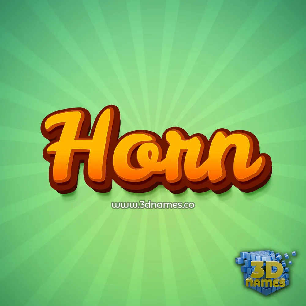 horn in Green Rays style - 3D name wallpaper