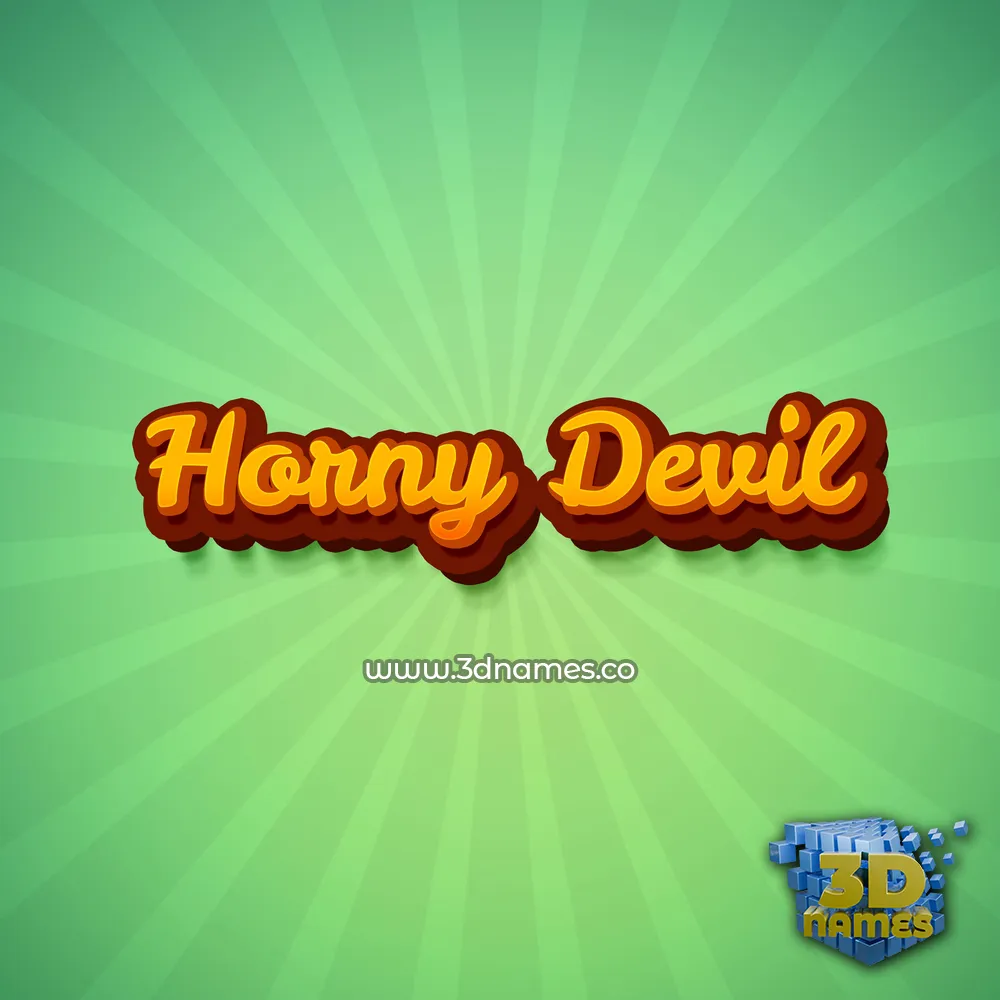 horny devil in Green Rays style - 3D name wallpaper
