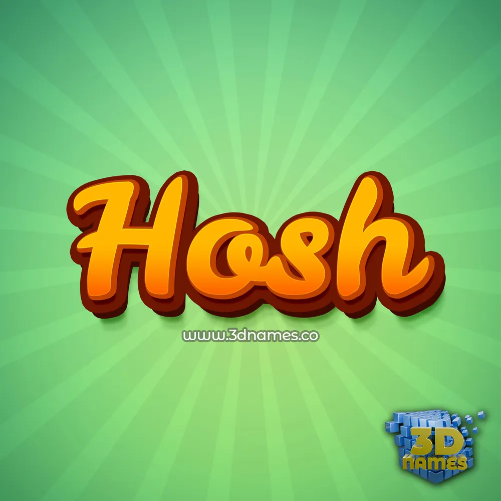 hosh in Green Rays style - 3D name wallpaper