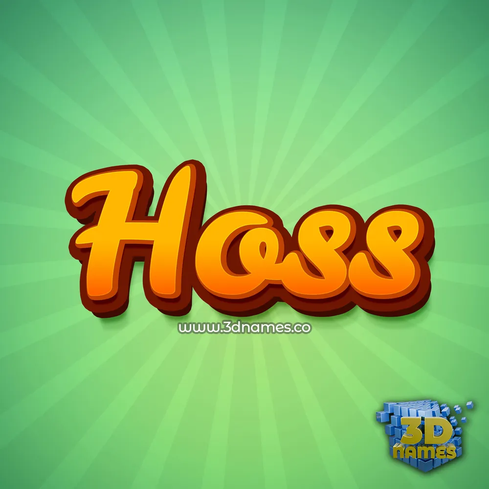 hoss in Green Rays style - 3D name wallpaper