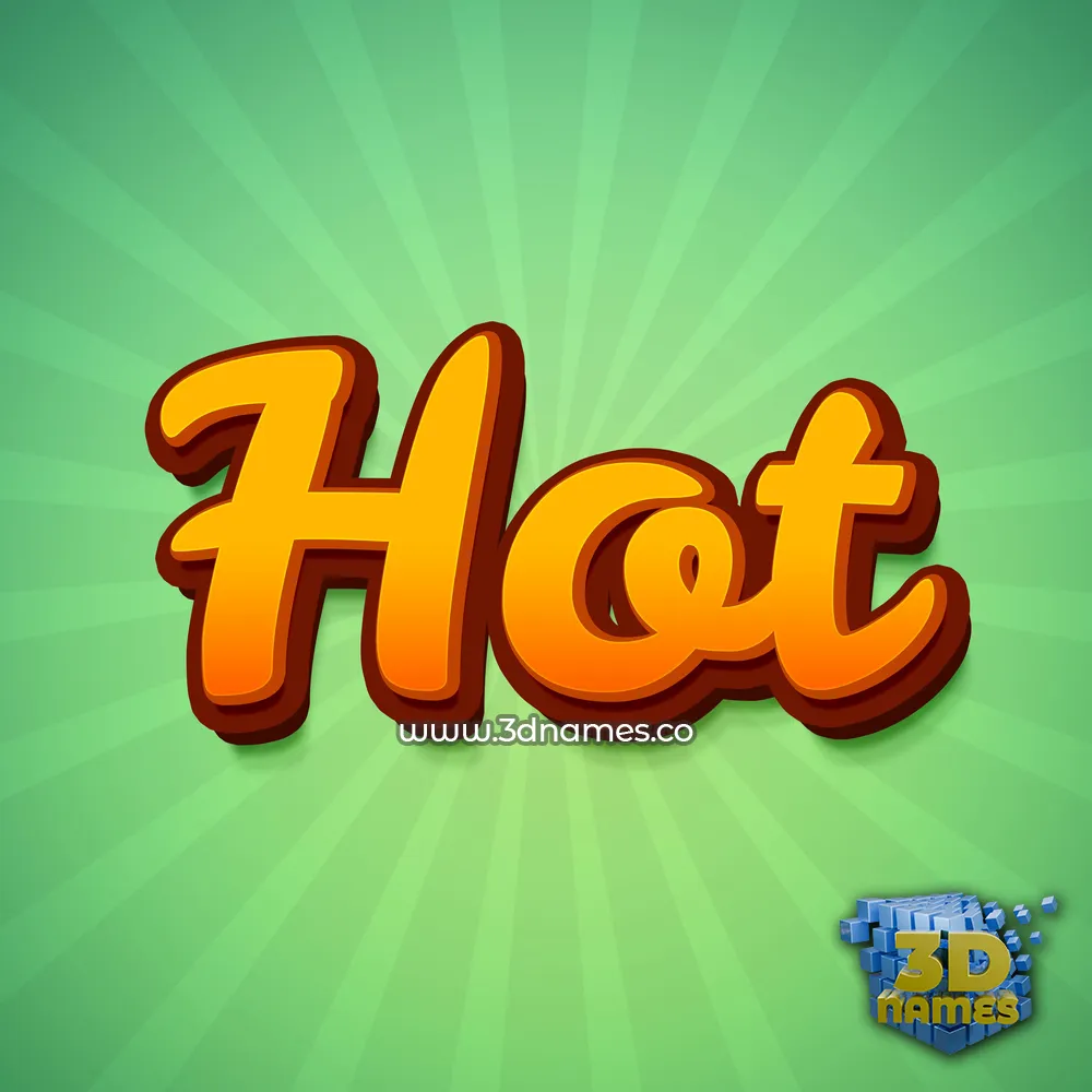 hot in Green Rays style - 3D name wallpaper