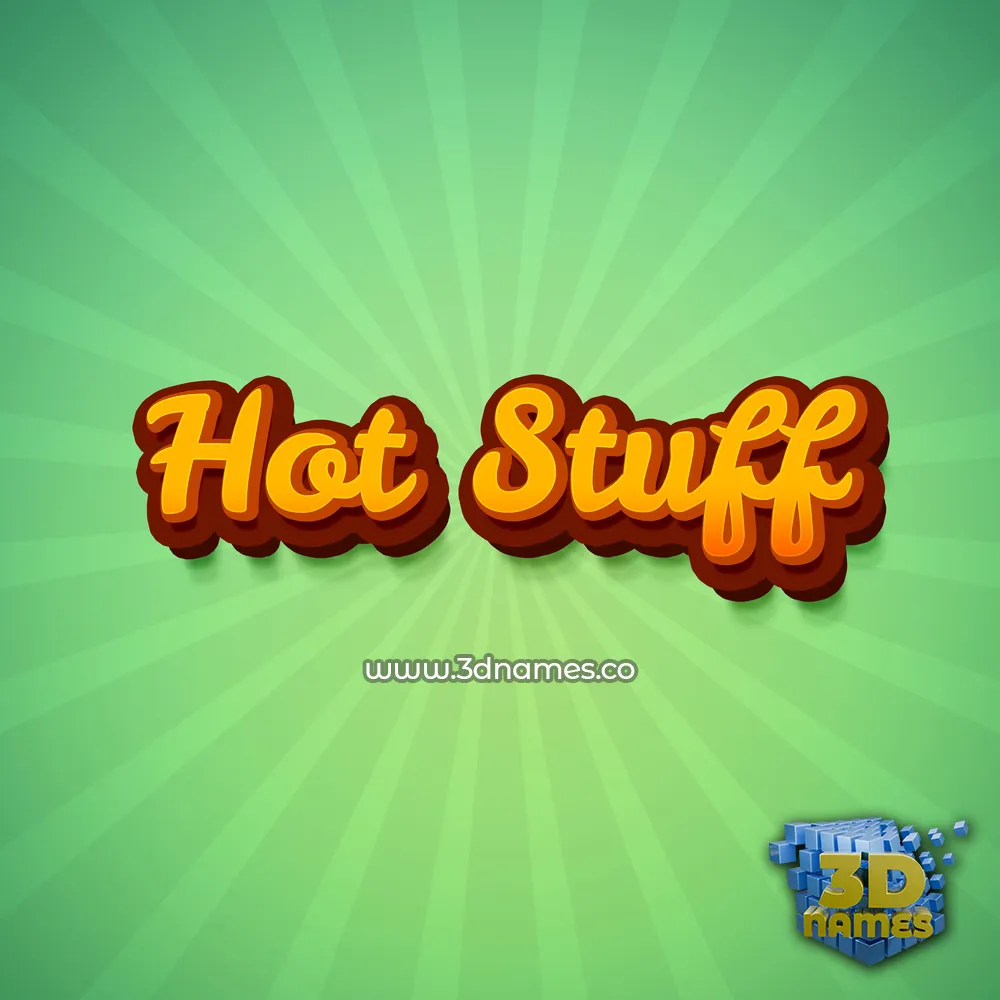 hot stuff in Green Rays style - 3D name wallpaper