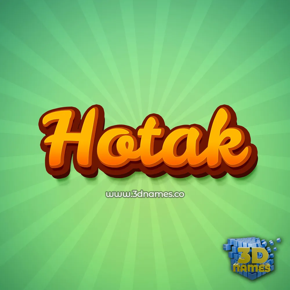 hotak in Green Rays style - 3D name wallpaper