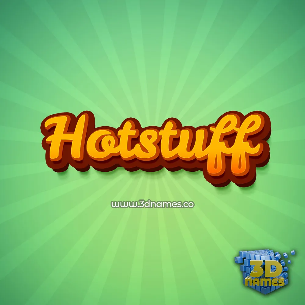 hotstuff in Green Rays style - 3D name wallpaper