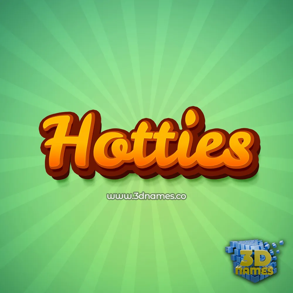 hotties in Green Rays style - 3D name wallpaper
