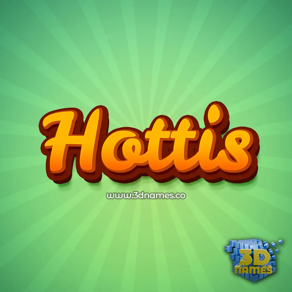hottis in Green Rays style - 3D name wallpaper
