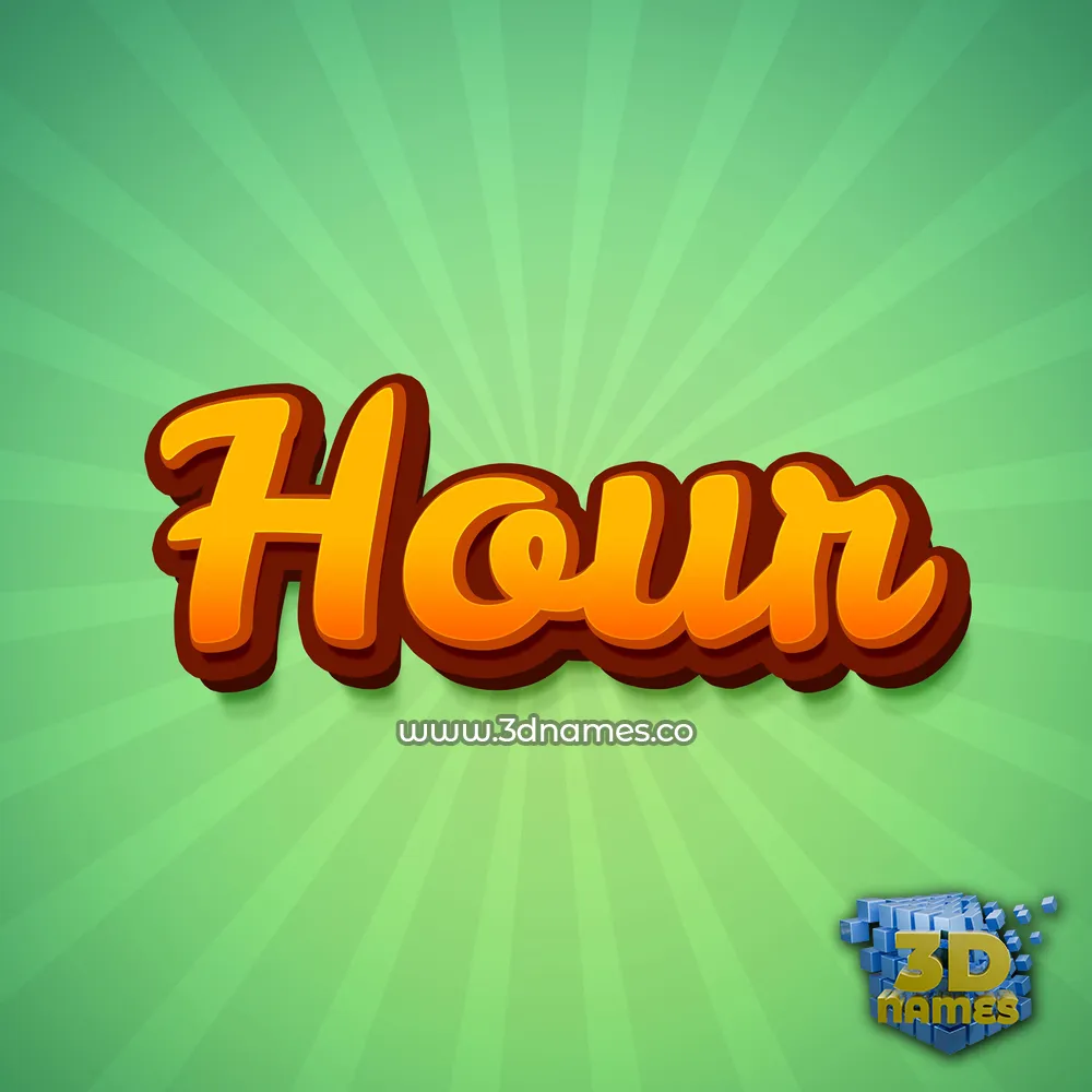 hour in Green Rays style - 3D name wallpaper