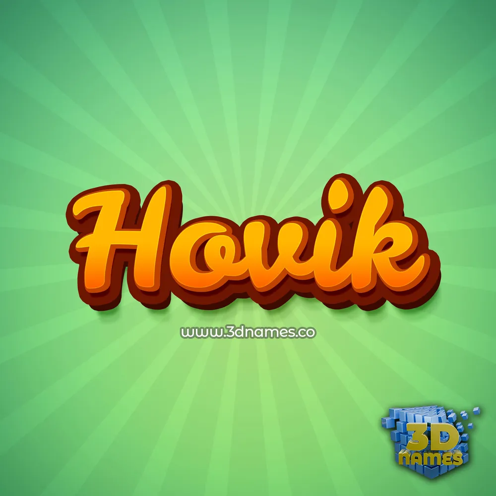 hovik in Green Rays style - 3D name wallpaper