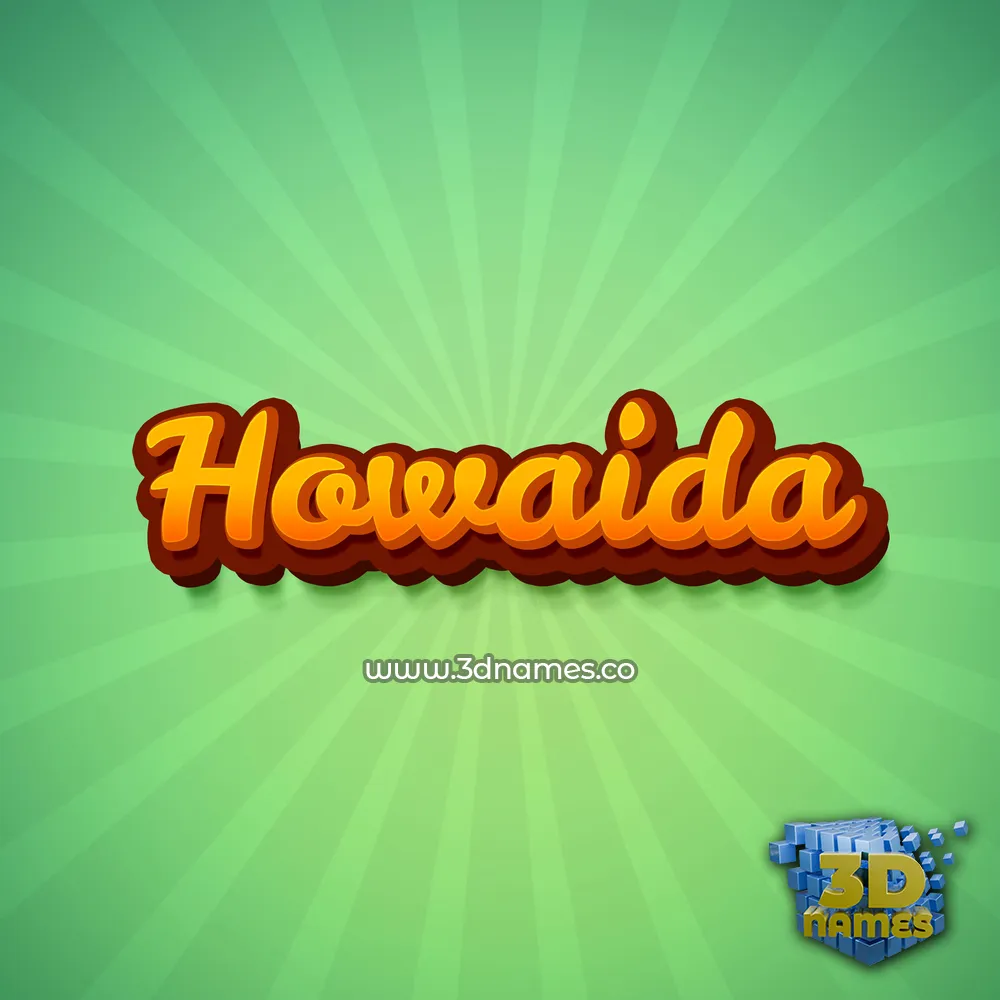 howaida in Green Rays style - 3D name wallpaper