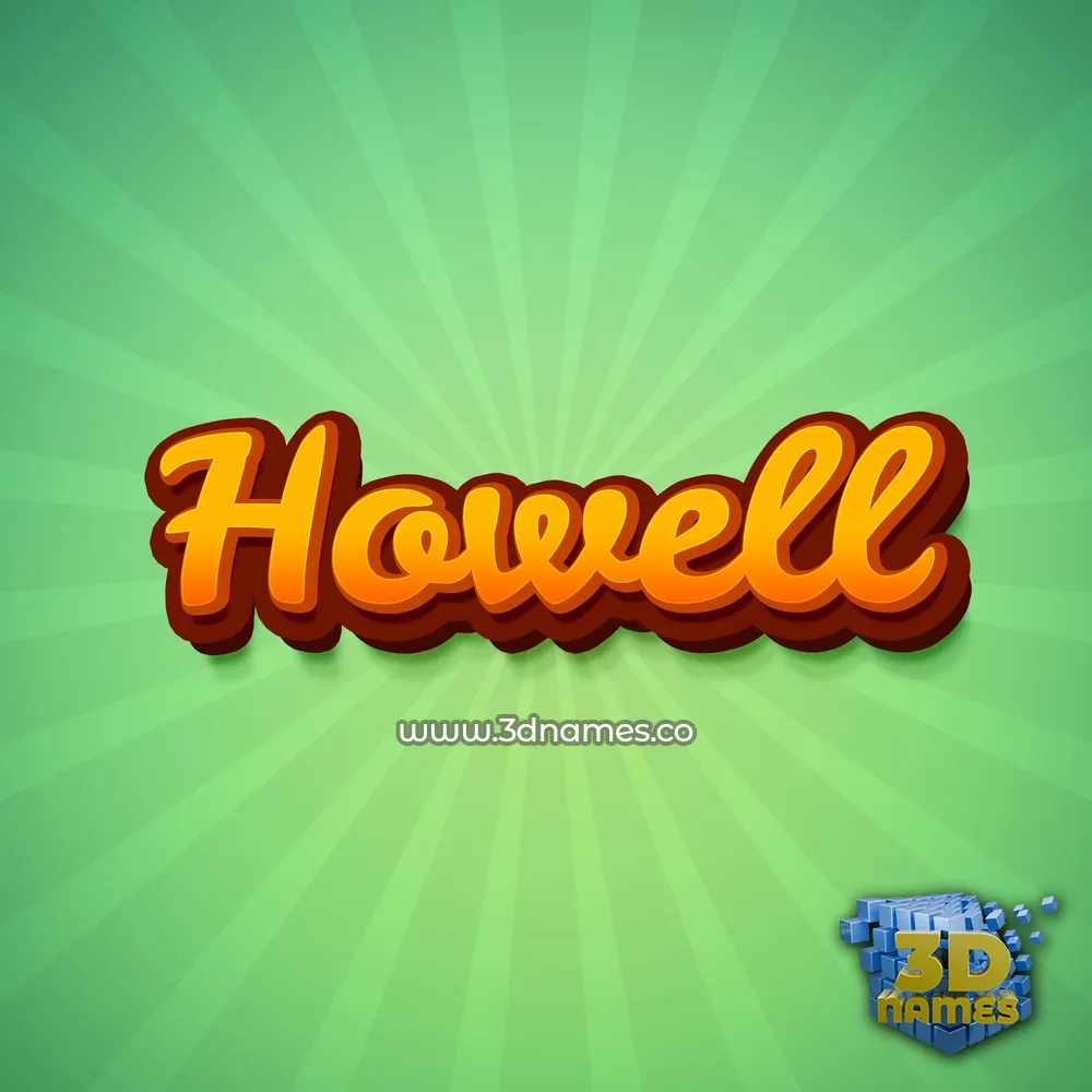 howell in Green Rays style - 3D name wallpaper