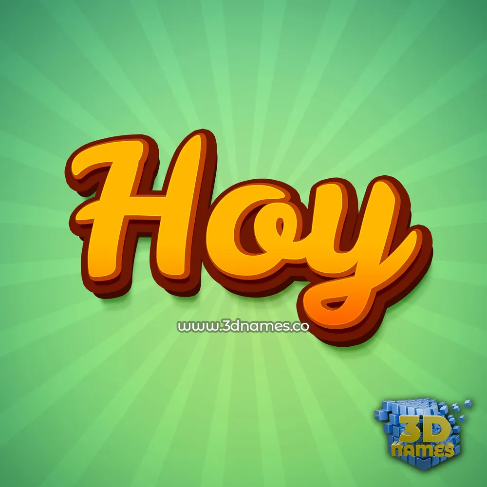 hoy in Green Rays style - 3D name wallpaper