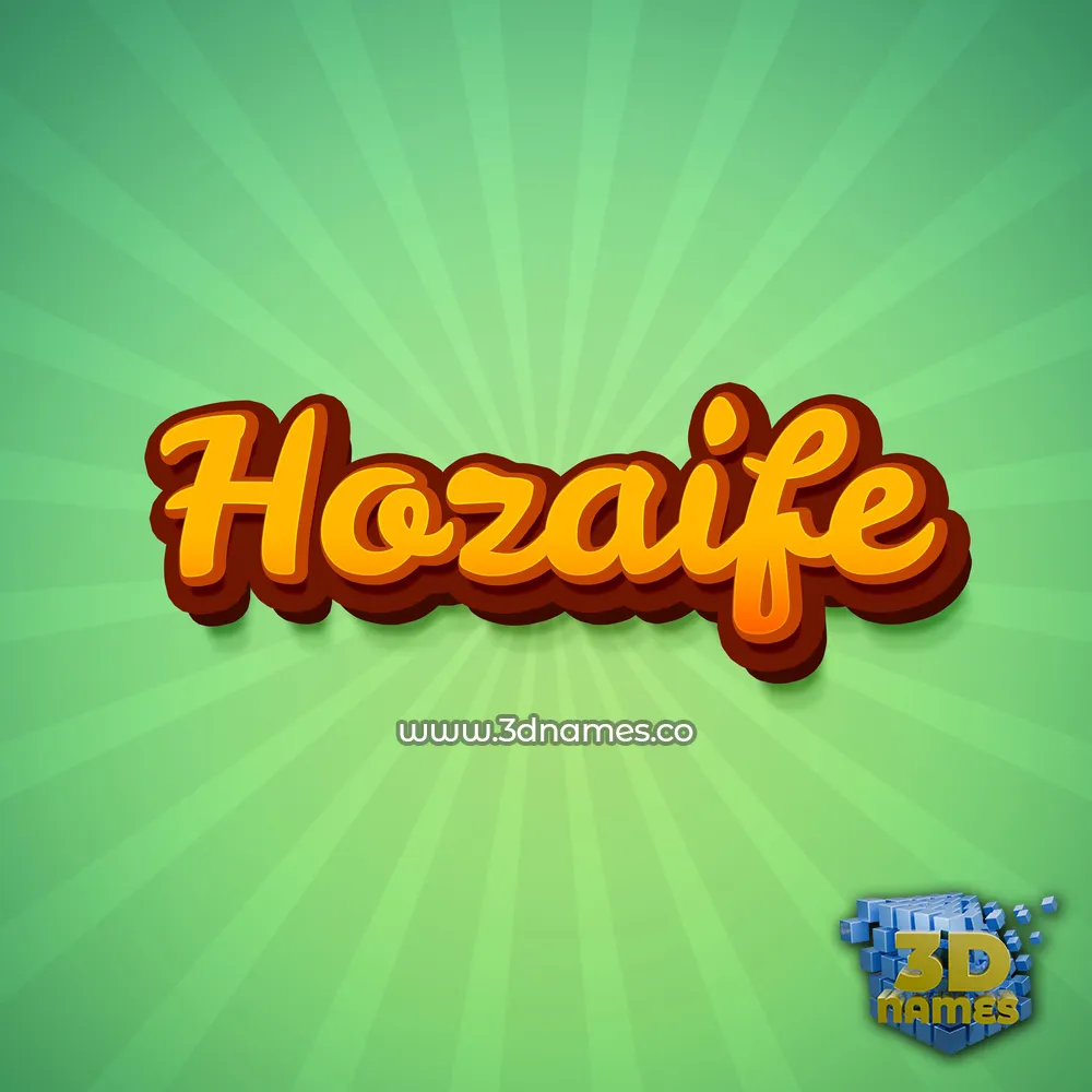 hozaife in Green Rays style - 3D name wallpaper