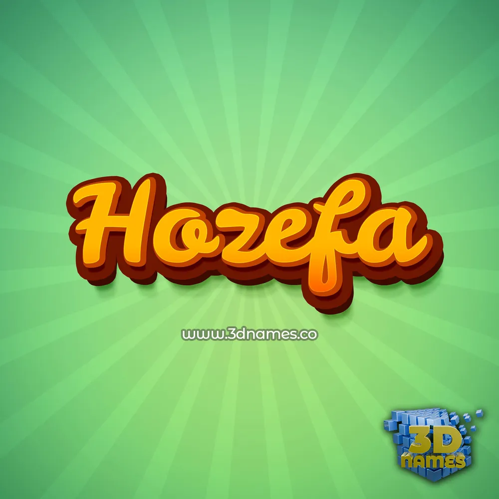 hozefa in Green Rays style - 3D name wallpaper