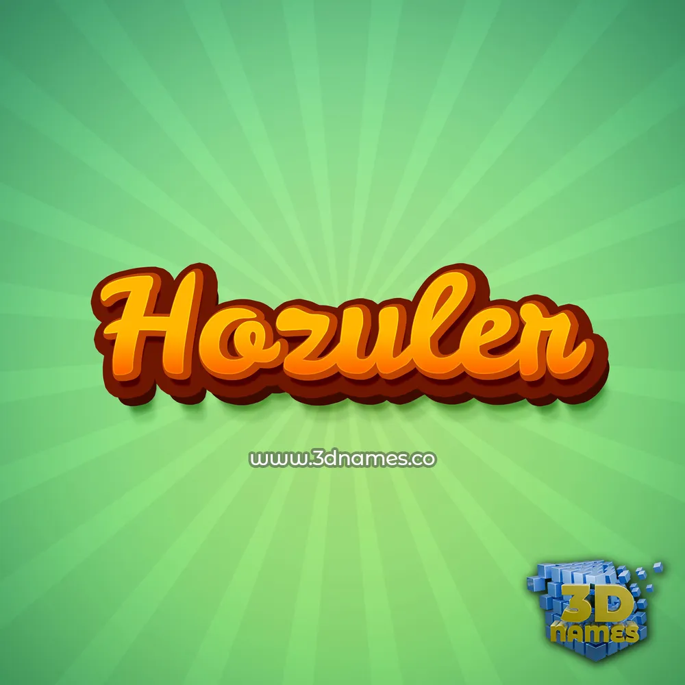 hozuler in Green Rays style - 3D name wallpaper