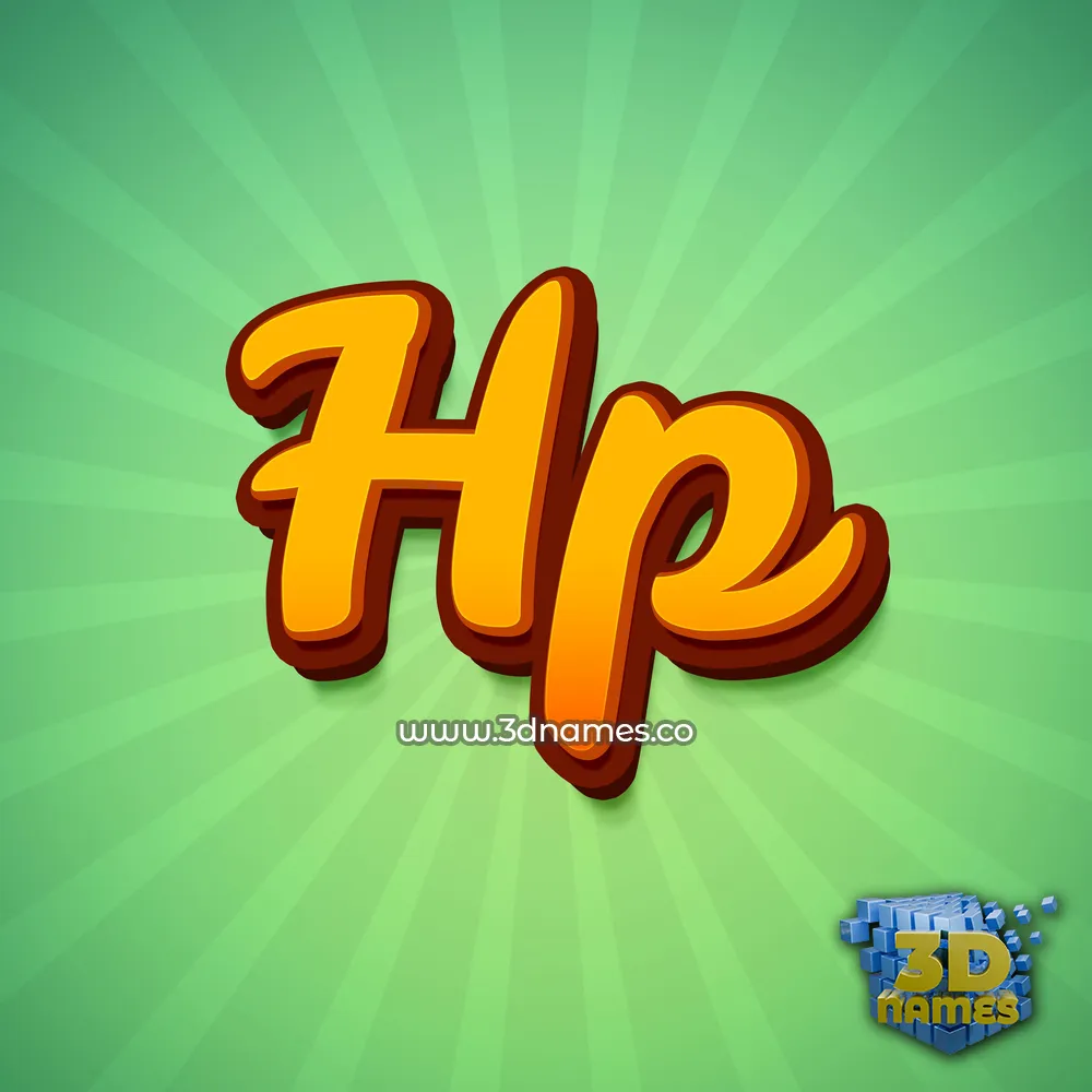 hp in Green Rays style - 3D name wallpaper