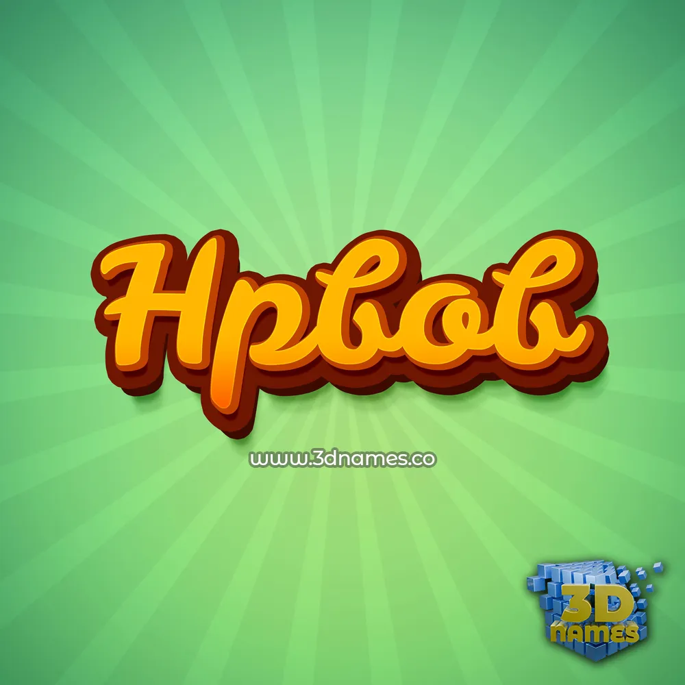 hpbob in Green Rays style - 3D name wallpaper