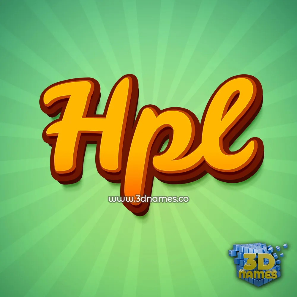 hpl in Green Rays style - 3D name wallpaper