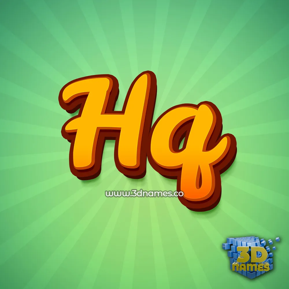 hq in Green Rays style - 3D name wallpaper