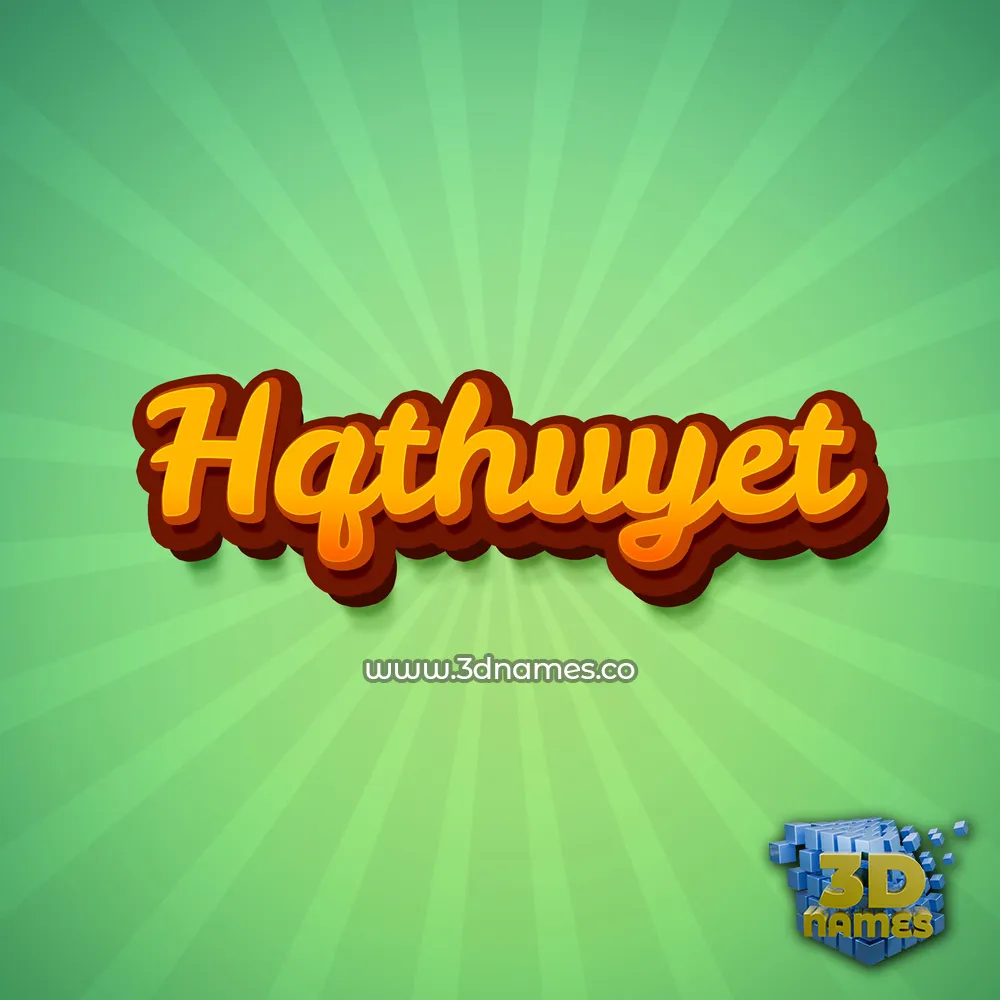 hqthuyet in Green Rays style - 3D name wallpaper