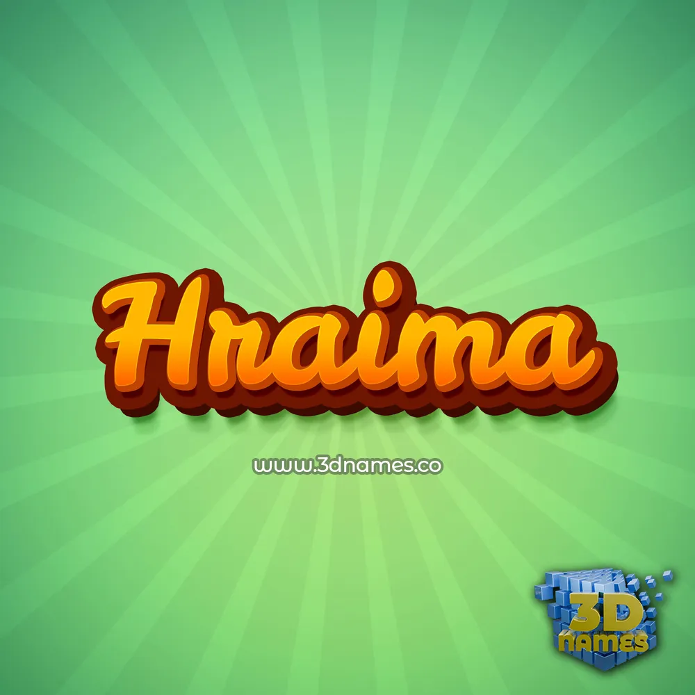 hraima in Green Rays style - 3D name wallpaper
