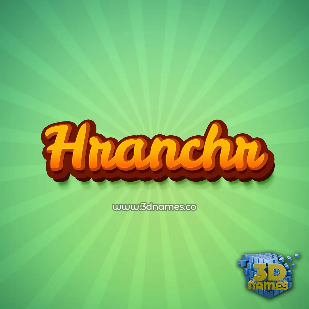 hranchr in Green Rays style - 3D name wallpaper