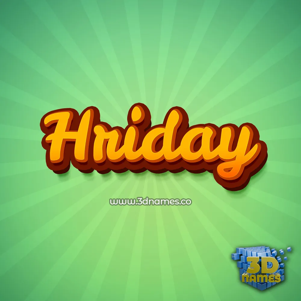 hriday in Green Rays style - 3D name wallpaper