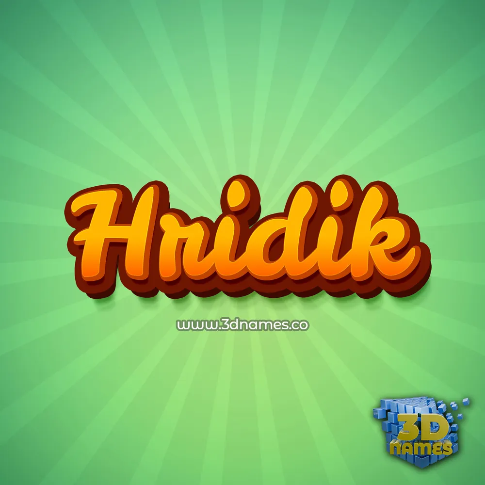 hridik in Green Rays style - 3D name wallpaper