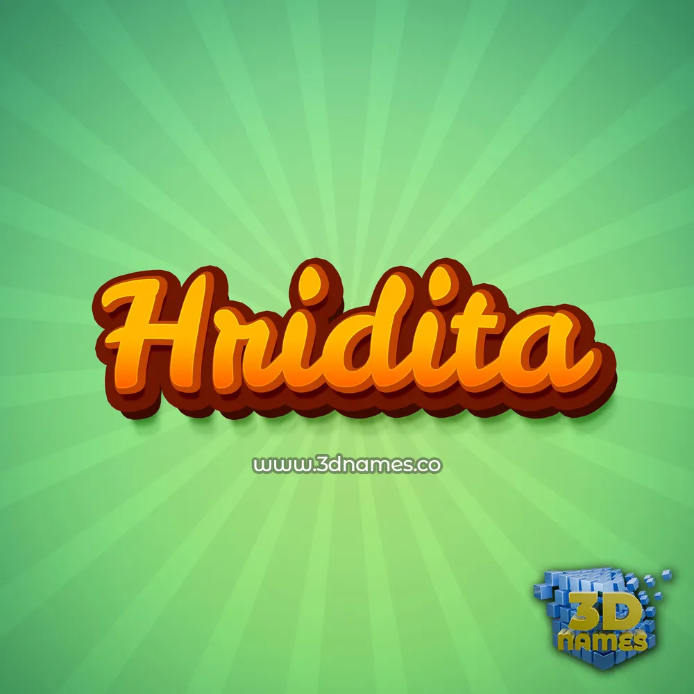 hridita in Green Rays style - 3D name wallpaper