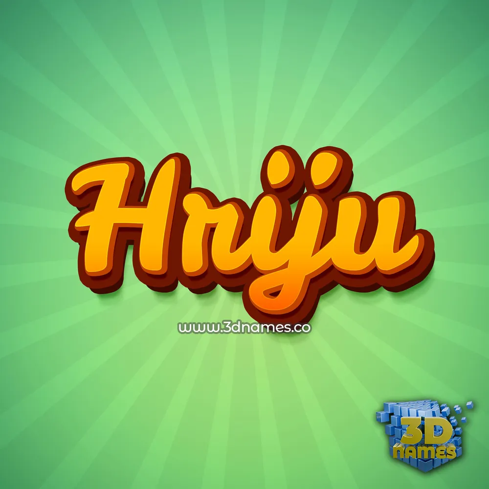 hriju in Green Rays style - 3D name wallpaper