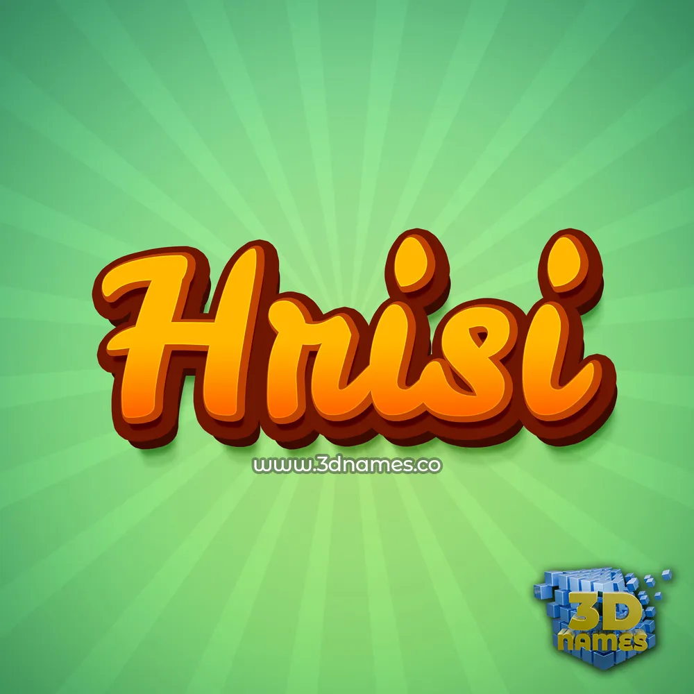 hrisi in Green Rays style - 3D name wallpaper