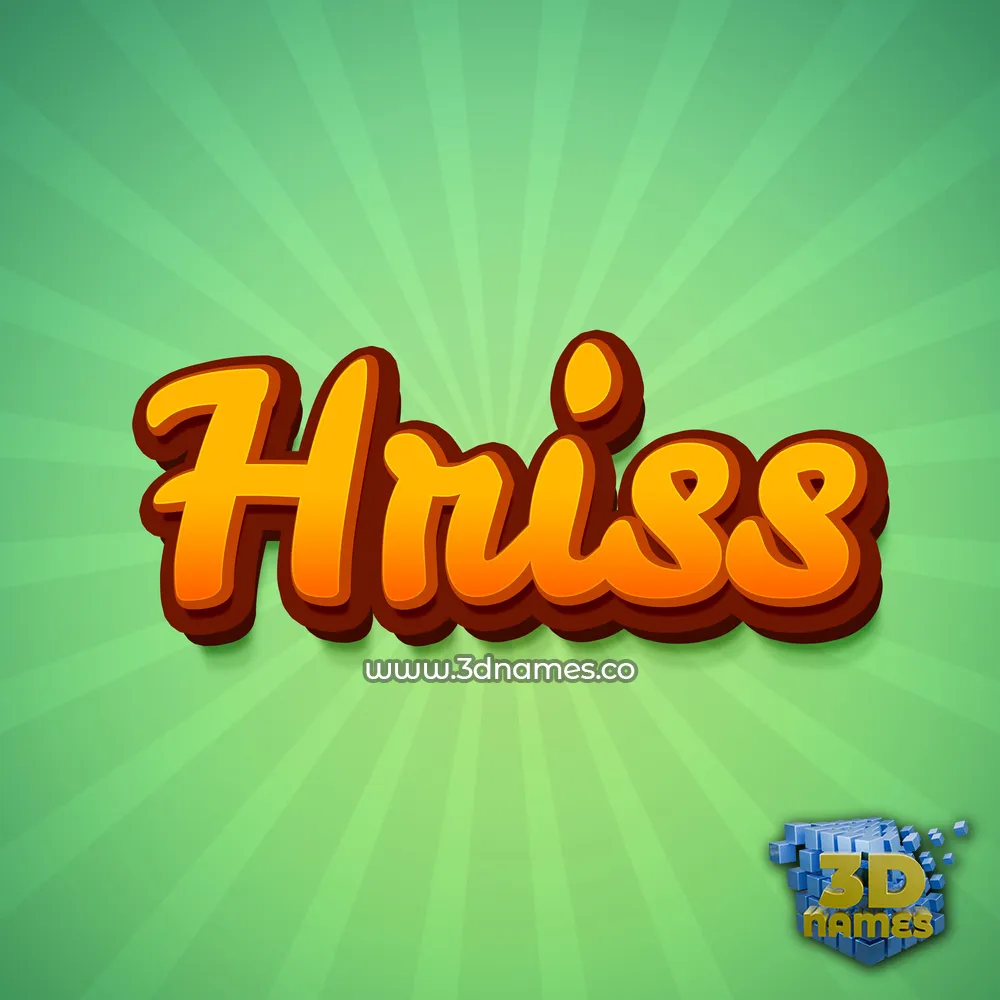 hriss in Green Rays style - 3D name wallpaper