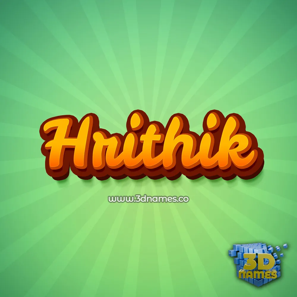 hrithik in Green Rays style - 3D name wallpaper