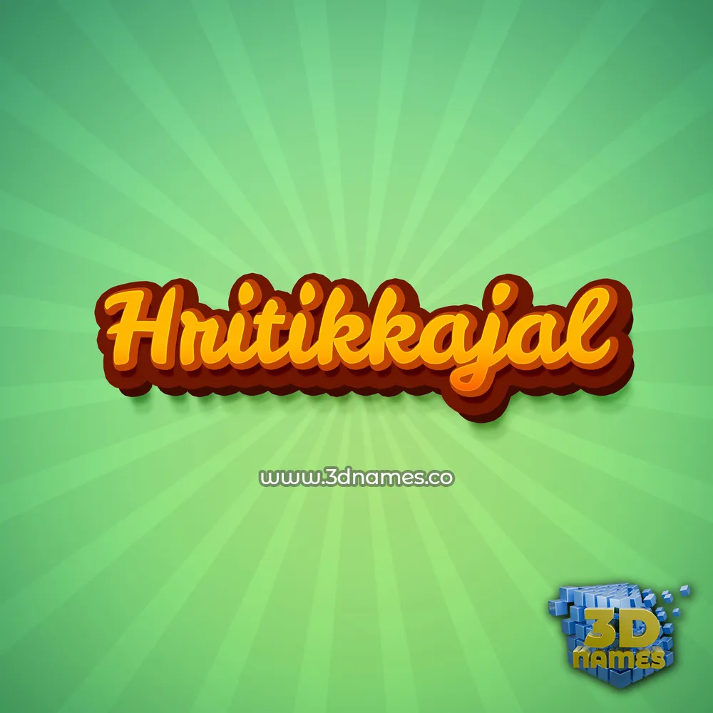 hritikkajal in Green Rays style - 3D name wallpaper