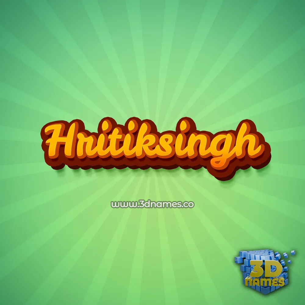 hritiksingh in Green Rays style - 3D name wallpaper
