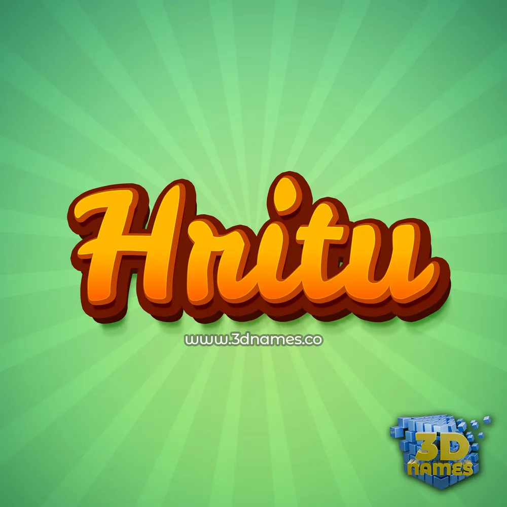 hritu in Green Rays style - 3D name wallpaper