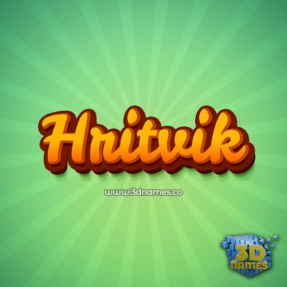 hritvik in Green Rays style - 3D name wallpaper