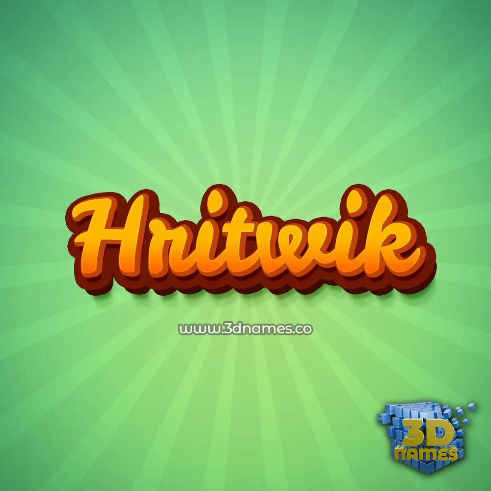 hritwik in Green Rays style - 3D name wallpaper