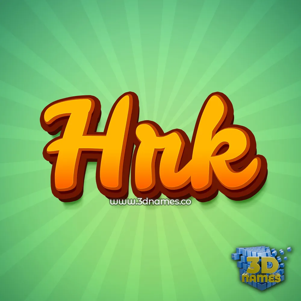 hrk in Green Rays style - 3D name wallpaper