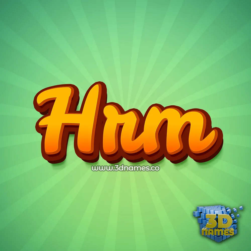 hrm in Green Rays style - 3D name wallpaper